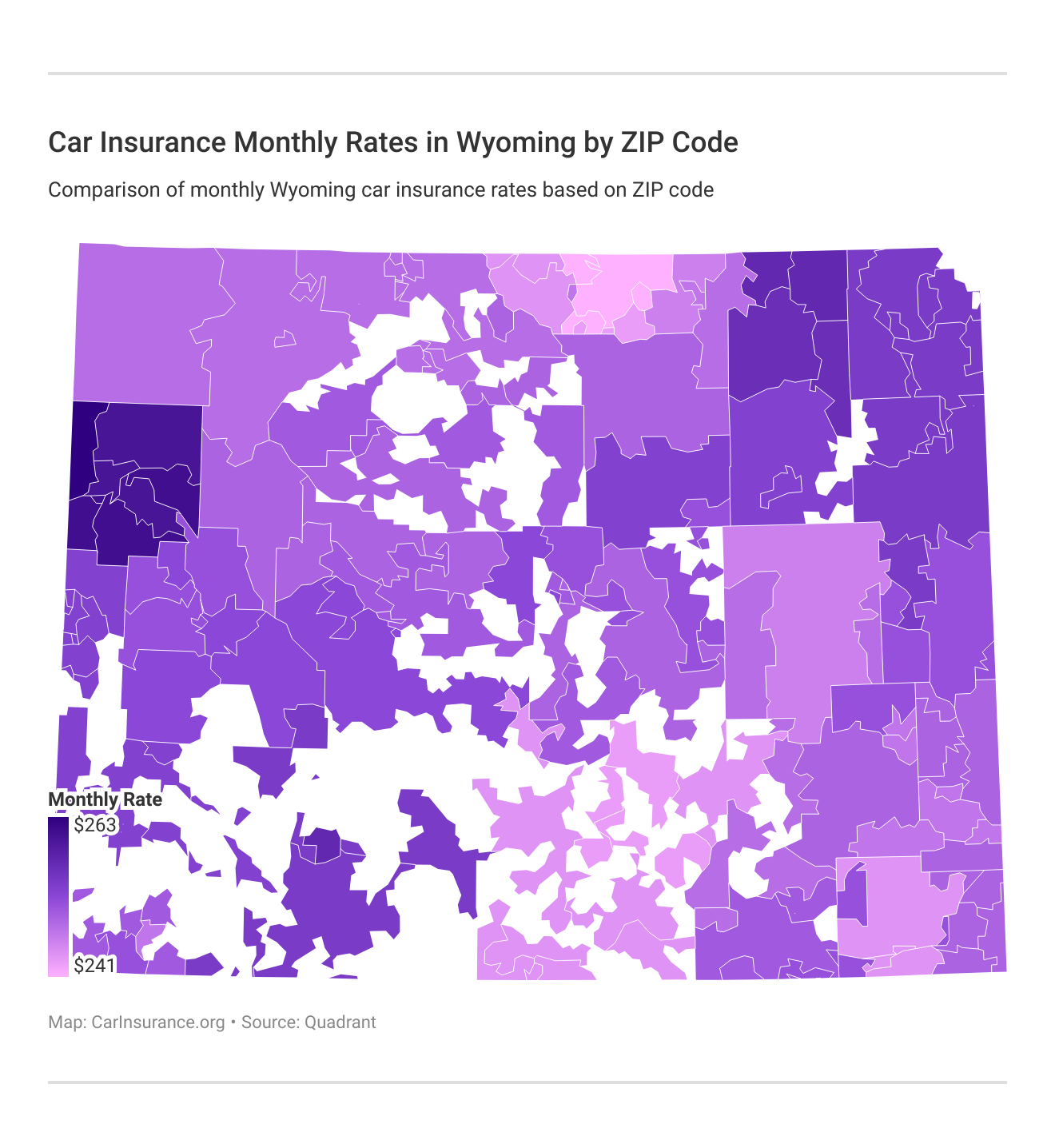 Car Insurance Monthly Rates in Wyoming by ZIP Code Car Insurance Monthly Rates in Wyoming by ZIP Code