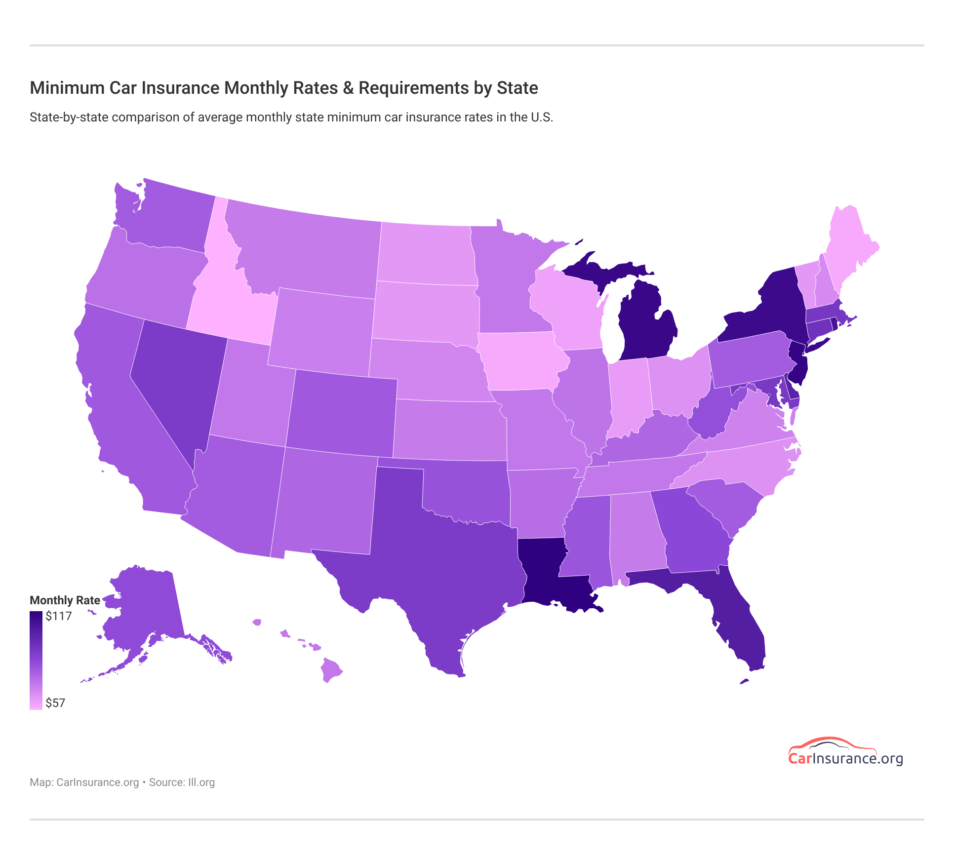 <h3>Minimum Car Insurance Monthly Rates & Requirements by State</h3> <h3>Minimum Car Insurance Monthly Rates & Requirements by State</h3>