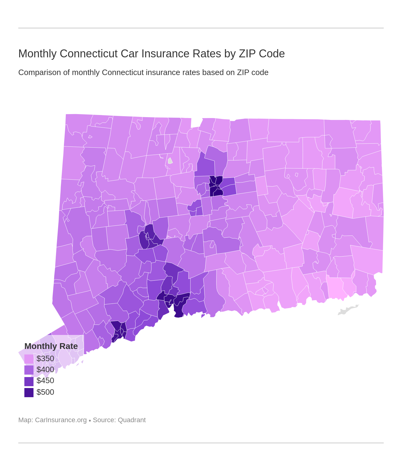 Monthly Connecticut Car Insurance Rates by ZIP Code Monthly Connecticut Car Insurance Rates by ZIP Code