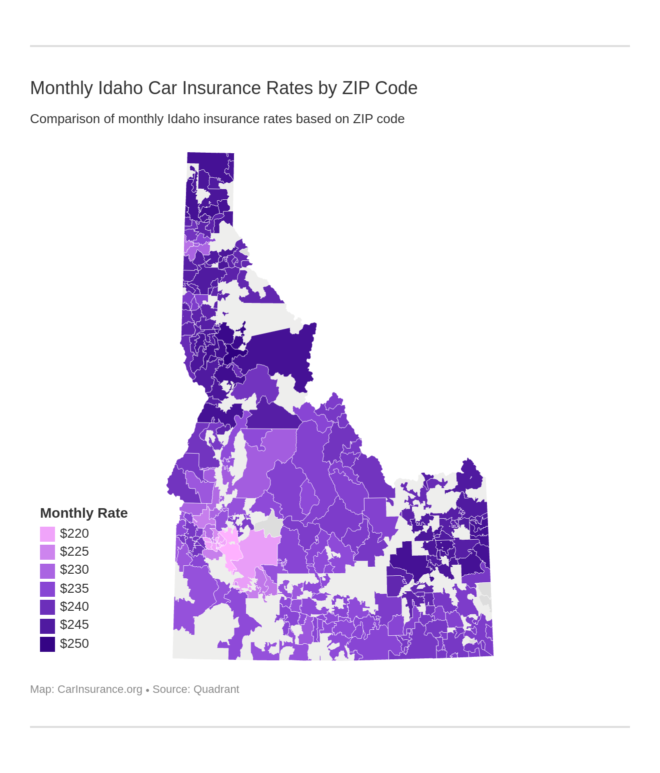 Monthly Idaho Car Insurance Rates by ZIP Code Monthly Idaho Car Insurance Rates by ZIP Code