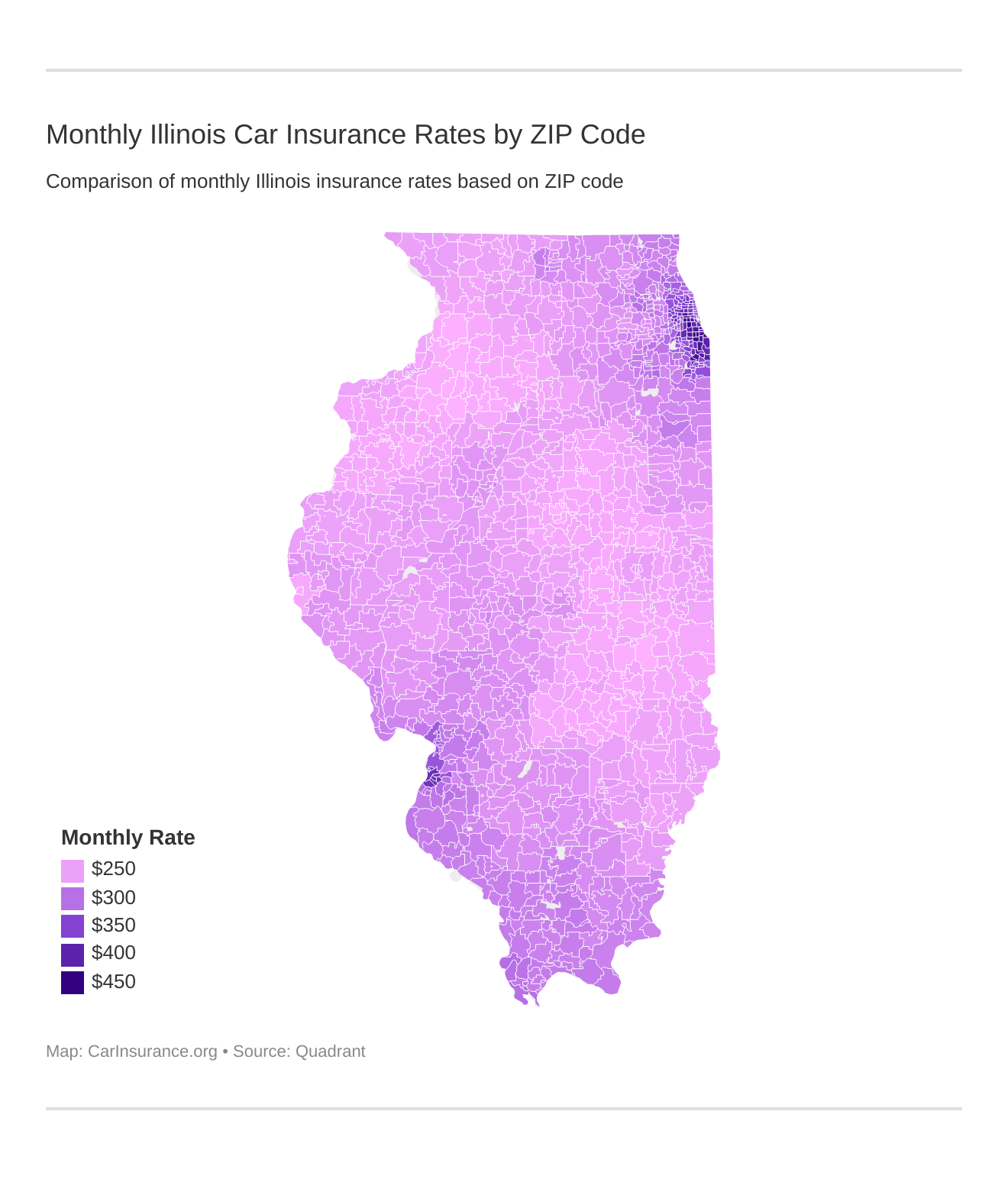 Monthly Illinois Car Insurance Rates by ZIP Code Monthly Illinois Car Insurance Rates by ZIP Code
