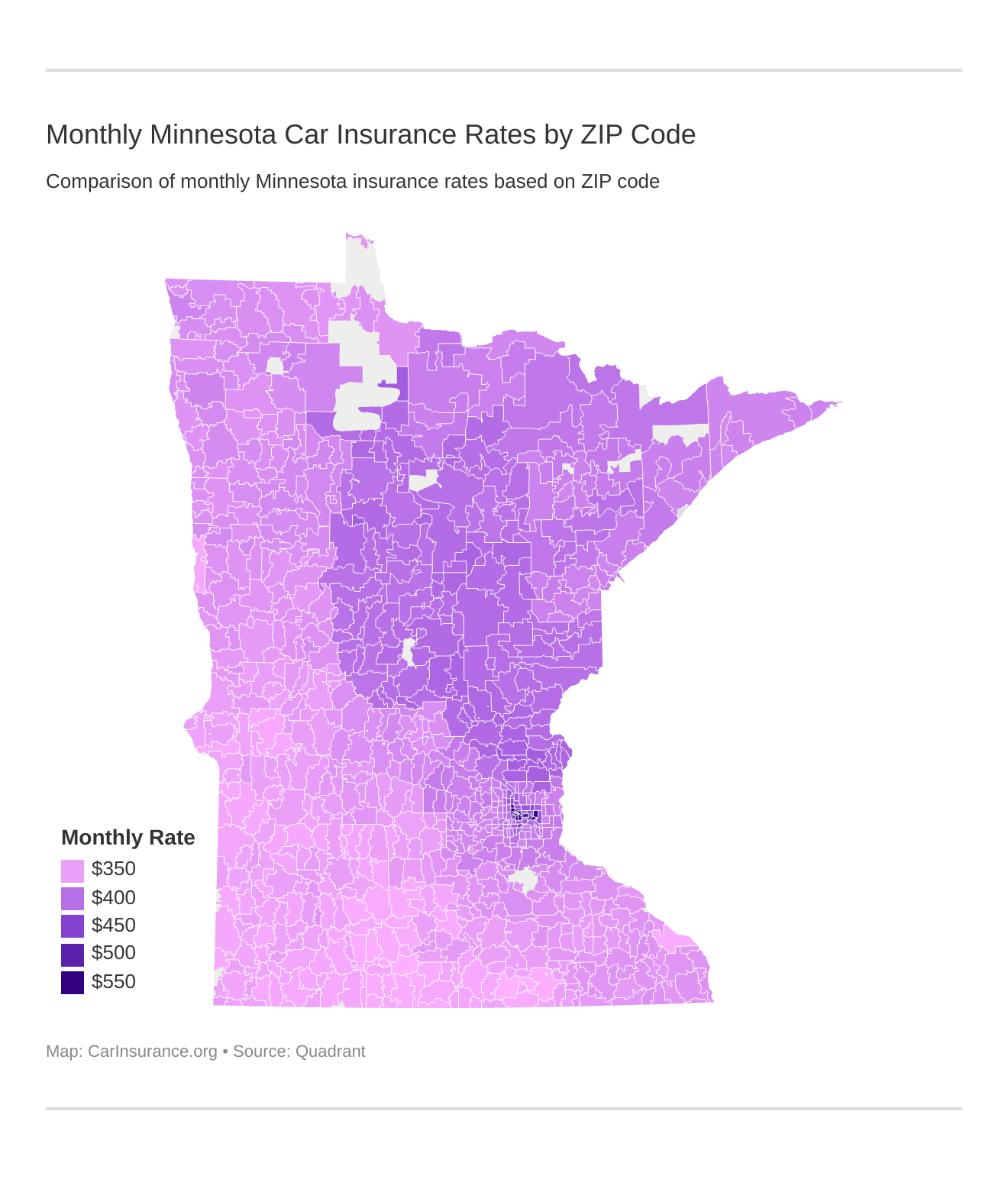 Monthly Minnesota Car Insurance Rates by ZIP Code Monthly Minnesota Car Insurance Rates by ZIP Code