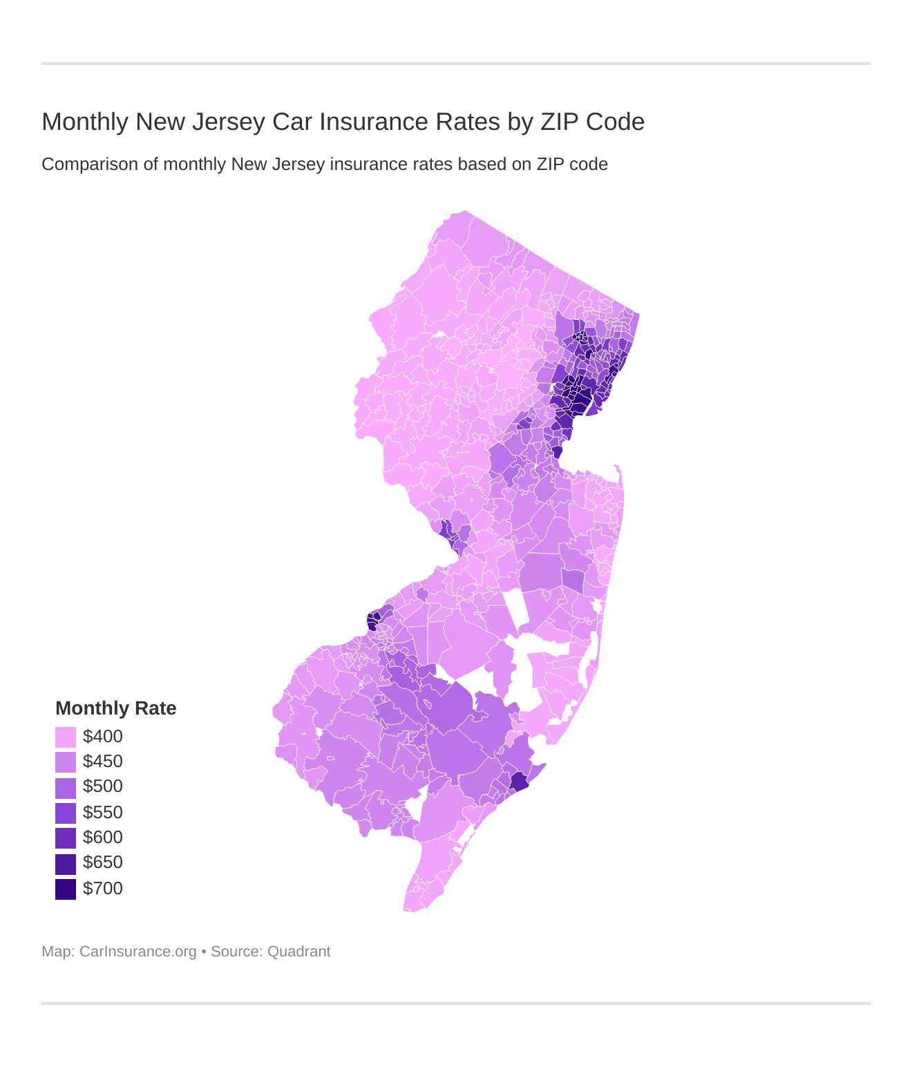 Monthly New Jersey Car Insurance Rates by ZIP Code Monthly New Jersey Car Insurance Rates by ZIP Code