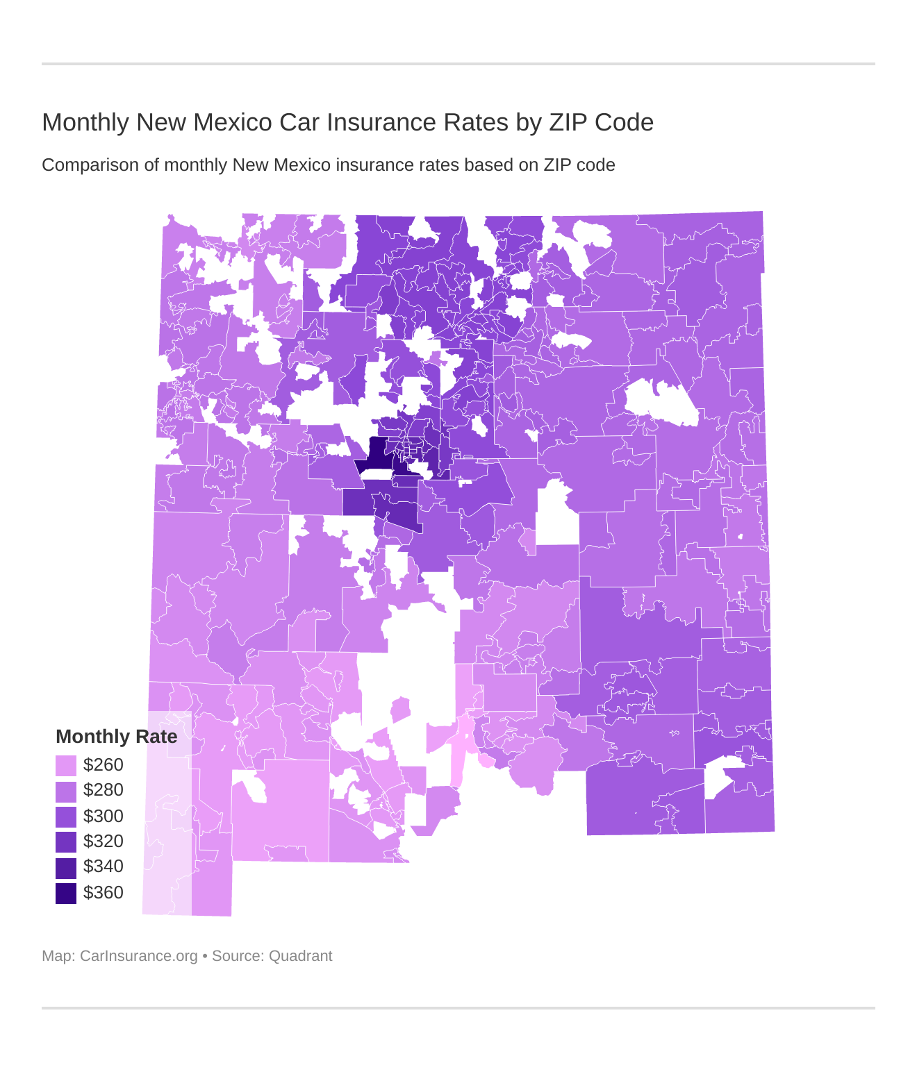 Monthly New Mexico Car Insurance Rates by ZIP Code Monthly New Mexico Car Insurance Rates by ZIP Code