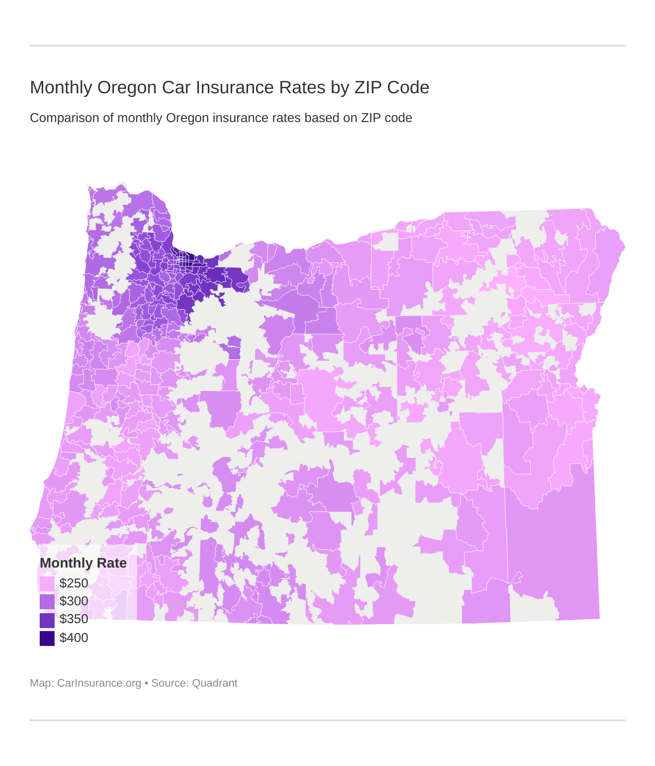 Monthly Oregon Car Insurance Rates by ZIP Code Monthly Oregon Car Insurance Rates by ZIP Code